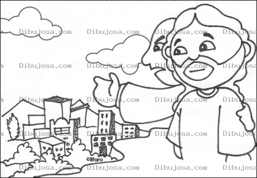 Dibujo para colorear Si Postrado Me Adorares Todo Esto Te Dare Dibujo Del Diablo Tentando A Jesus Para Pintar Y Colorear