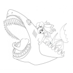 Dibujo para colorear Dibujo Del Tiburon Y La Sirena Enamorada Para Pintar Y Colorear