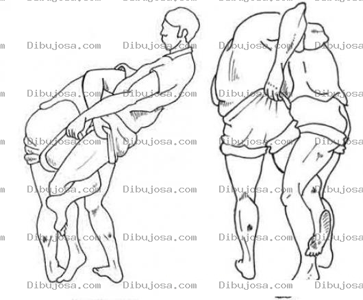 Dibujo para colorear Lucha Grecoromana Para Pintar Y Colorear