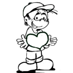 Dibujo para colorear Dibujo De Chamaco Enamorado Para Pintar Y Colorear