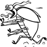 Dibujo para colorear Dibujo De Cucaracha Envenenada Para Puntar Y Colorear