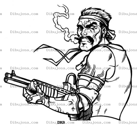 Dibujo para colorear Dibujo De Guerrillero Para Pintar Y Colorear