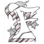 Dibujo para colorear Efe De Cholo Para Pintar Y Colorear La Letra F En Grafiti