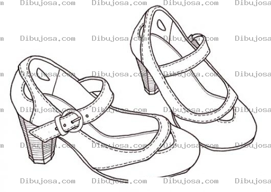 Dibujo para colorear Zapatos De Nena Para Pintar Y Colorear