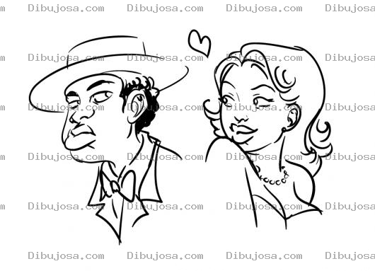 Dibujo para colorear Mujer Enamorada De Un Hombre Feo Para Pintar Y Colorear