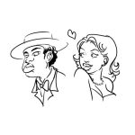 Dibujo para colorear Mujer Enamorada De Un Hombre Feo Para Pintar Y Colorear