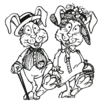 Dibujo para colorear Esposos Conejos Para Pintar Y Colorear A Don Conejo Y Dona Conejo