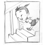 Dibujo para colorear Dibujo De Nina Bajando Gradas Para Pintar Y Colorear