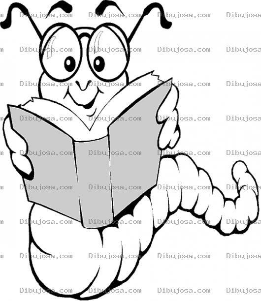Dibujo para colorear Dibujo De La Oruga Leyendo Un Libro Para Colorear