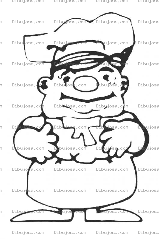 Dibujo para colorear Dibujo De Chef Gordito Para Pintar Y Colorear