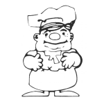 Dibujo para colorear Dibujo De Chef Gordito Para Pintar Y Colorear
