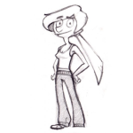 Dibujo para colorear Dibujo De Chica Rubia De Pelo Largo Para Pintar Y Colorear