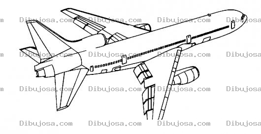 Dibujo para colorear Dibujo De Avion Comercial Con Turbinas Para Pintar Y Colorear