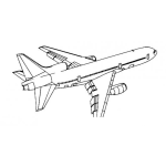 Dibujo para colorear Dibujo De Avion Comercial Con Turbinas Para Pintar Y Colorear