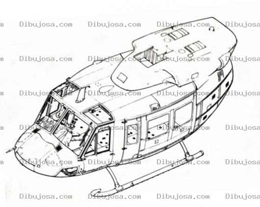 Dibujo para colorear Helicoptero Sin Helice Y Sin Cola Para Pintar Y Colorear Helicotero Desarmado En Huesera