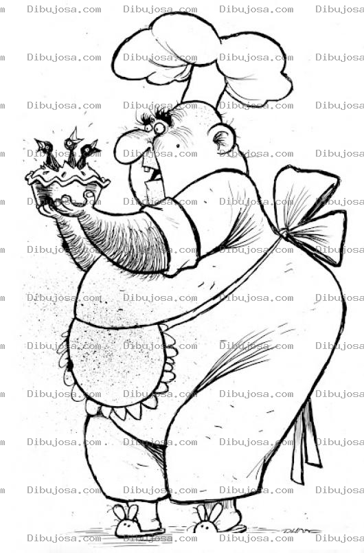 Dibujo para colorear Dibujo De Cocinero Maricon Para Pintar Y Colorear