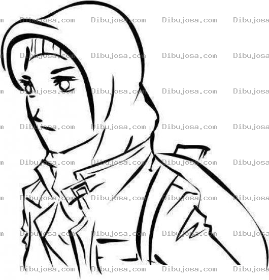 Dibujo para colorear Dibujo De Mujer Con Capucha Para Pintar Y Colorear