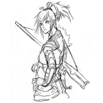 Dibujo para colorear Dibujo De Mujer Guerrera Para Pintar Y Colorear