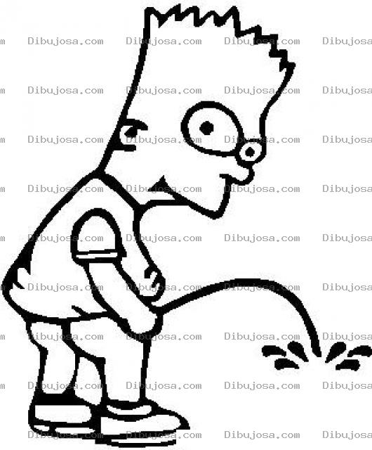 Dibujo para colorear Dibujo De Bart Simpson Orinando Para Pintar Y Colorear A Bart Haciendo Pipi