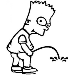 Dibujo para colorear Dibujo De Bart Simpson Orinando Para Pintar Y Colorear A Bart Haciendo Pipi