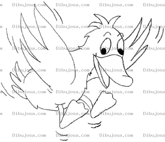 Dibujo para colorear Dibujo De Pato Volando Para Pintar Y Colorear Al Pato Volador