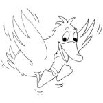 Dibujo para colorear Dibujo De Pato Volando Para Pintar Y Colorear Al Pato Volador