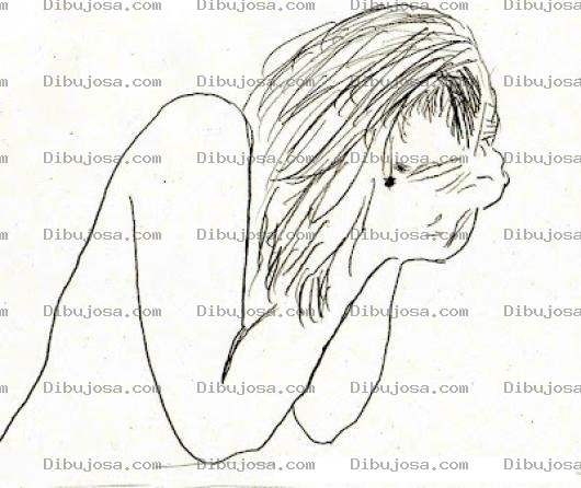 Dibujo para colorear Dibujo De Mujer Llorando Para Pintar Y Colorear