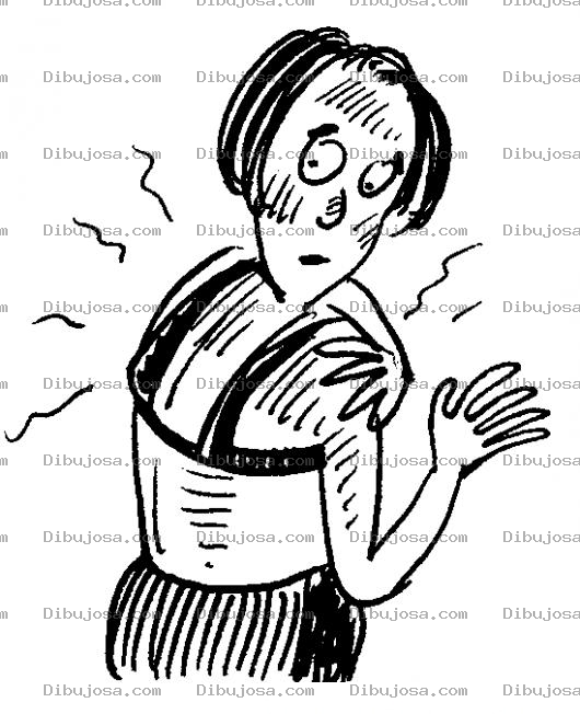 Dibujo para colorear Mujer Con Dolor De Hombro Para Pintar Y Colorear