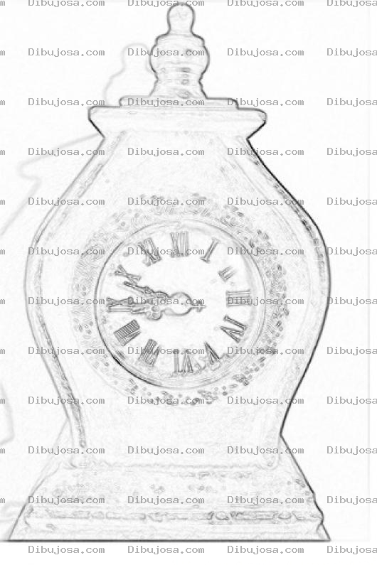 Dibujo para colorear Dibujo De Un Reloj De Madera Para Pintar Y Colorear