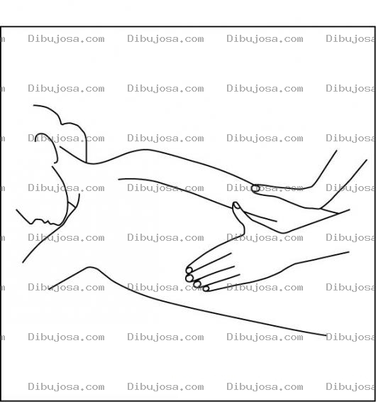 Dibujo para colorear Dibujo De Masaje En La Espalda Para Pintar Y Colorear