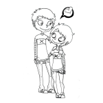 Dibujo para colorear Parejita Enamorada Para Pintar Y Colorear