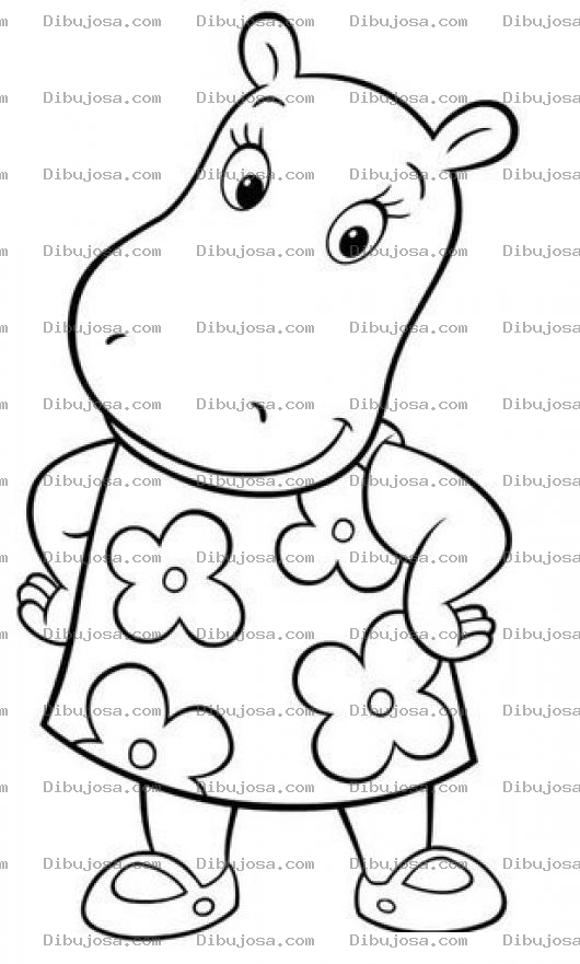 Dibujo para colorear Dibujo De Yunicua Para Pintar Y Colorear A La Hipopotamita De Los Backyardigans