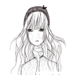 Dibujo para colorear Dibujo De Chica Con Gorrito Para Pintar Y Colorear