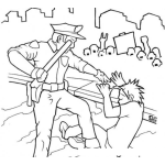 Dibujo para colorear Policia Cometiendo Abuso De Poder Para Pintar Y Colorear Dibujo De Hombre Capturado En Una Manifestacion De Inconformes
