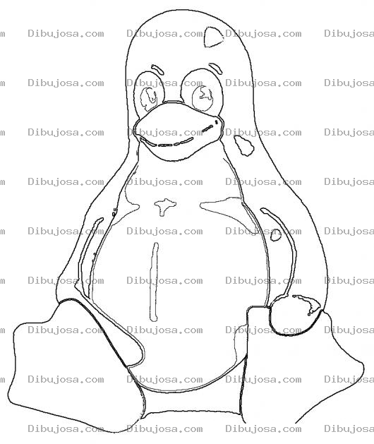 Dibujo para colorear Pinguino De Linux Pra Pintar Y Colorear