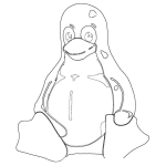 Dibujo para colorear Pinguino De Linux Pra Pintar Y Colorear