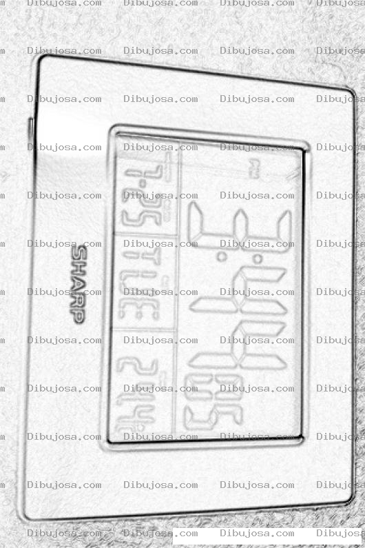 Dibujo para colorear Reloj Digital De Pared Sharp Para Colorear Y Pintar