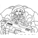 Dibujo para colorear Soldado Con Traje Del Futuro Para Pintar Y Colorear