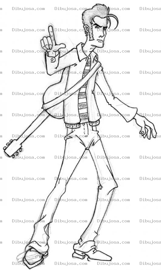 Dibujo para colorear El Flaco De La Guitarra Para Pintar Y Colorear