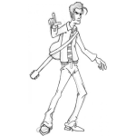 Dibujo para colorear El Flaco De La Guitarra Para Pintar Y Colorear