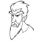 Dibujo para colorear Dibujo De Barbudo Enojado Para Pintar Y Colorear