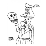 Dibujo para colorear Dibujo De Hombre Asustado Por La Muerte Para Pintar Y Colorear