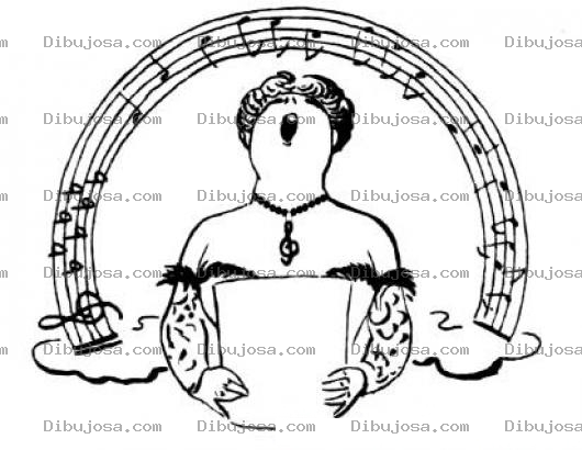 Dibujo para colorear Dibujo De Cantante De Opera Para Pintar Y Colorear
