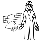 Dibujo para colorear Dibujo De Mujer Constructora Para Pintar Y Colorear Maestra De Obras