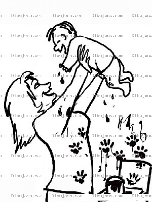 Dibujo para colorear Dibujo De Mama Feliz Con Su Bebe Jugando Pintuta