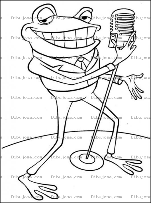 Dibujo para colorear Dibujo De Rana Cantante Para Pintar Y Colorear Al Sapo Cantor