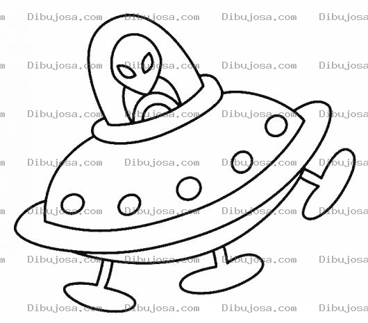 Dibujo para colorear Dibujo De Ovni Para Pintar Y Colorear Alien En Su Platillo Volador