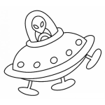 Dibujo para colorear Dibujo De Ovni Para Pintar Y Colorear Alien En Su Platillo Volador