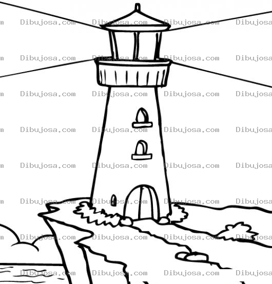Dibujo para colorear Faro De Luz Para Pintar Y Colorear Un Faro De Mar