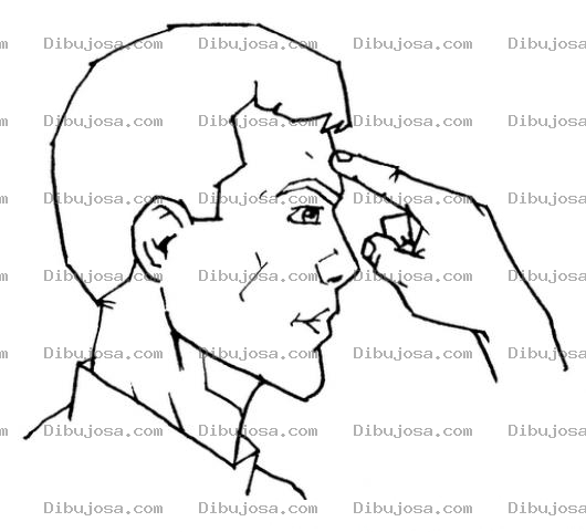 Dibujo para colorear Hombre Con Dedo En La Frente Para Pintar Y Colorear
